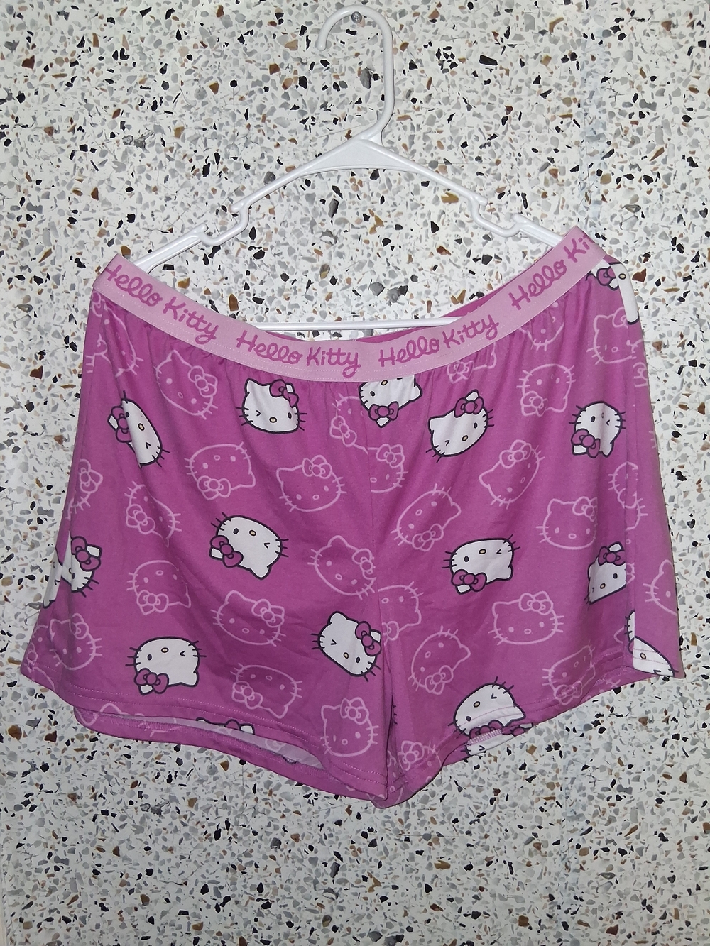 Hello Kitty Pink & White Printed Lounge Shorts